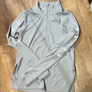 Nike Light Gray Quarter-Zip Top